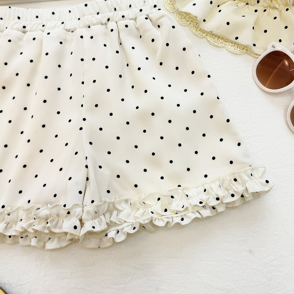 Conjunto Infantil Feminino Bolinhas e Pérolas