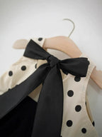 Vestido Infantil Preto Poá com Chapéu