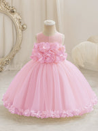 Vestido De Festa Infantil Tule Flores
