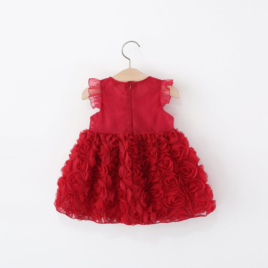 Vestido Infantil de Festa Flores Lacinho