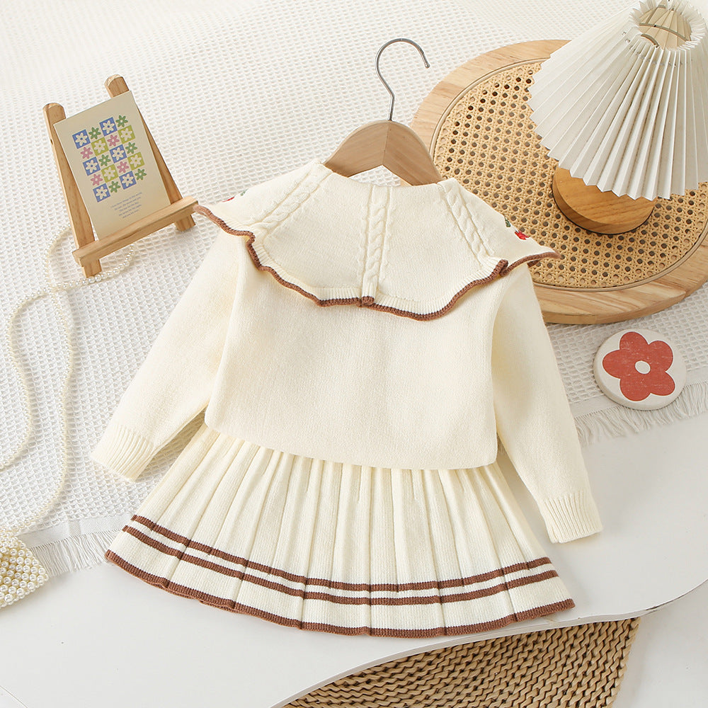 Conjunto Infantil Tricô Cerejinhas