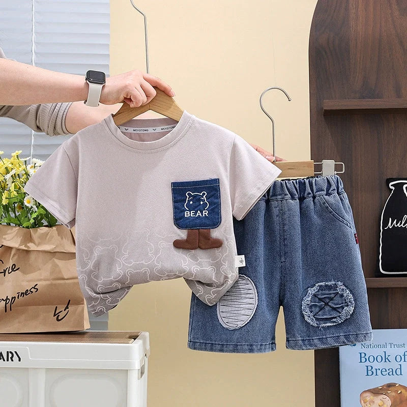 Conjunto Infantil Masculino Ursinho e Jeans