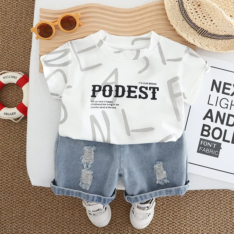 Conjunto Infantil Masculino T-Shirt e Jeans