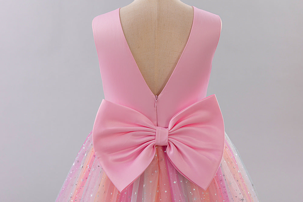Vestido Infantil de Festa Longo Flores