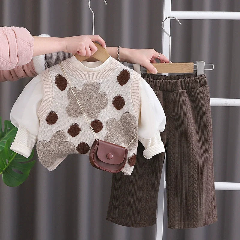 Conjunto Infantil 3 Peças Bolinhas Inverno