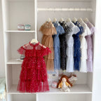 Vestido Infantil de Tule Estrelinhas