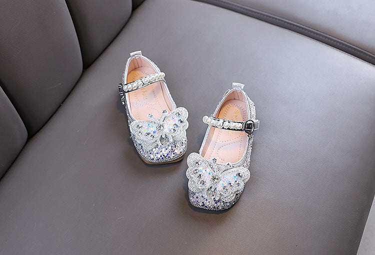 Sapato Infantil Feminino Strass Borboleta