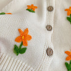 Casaco Infantil Tricô Florzinhas