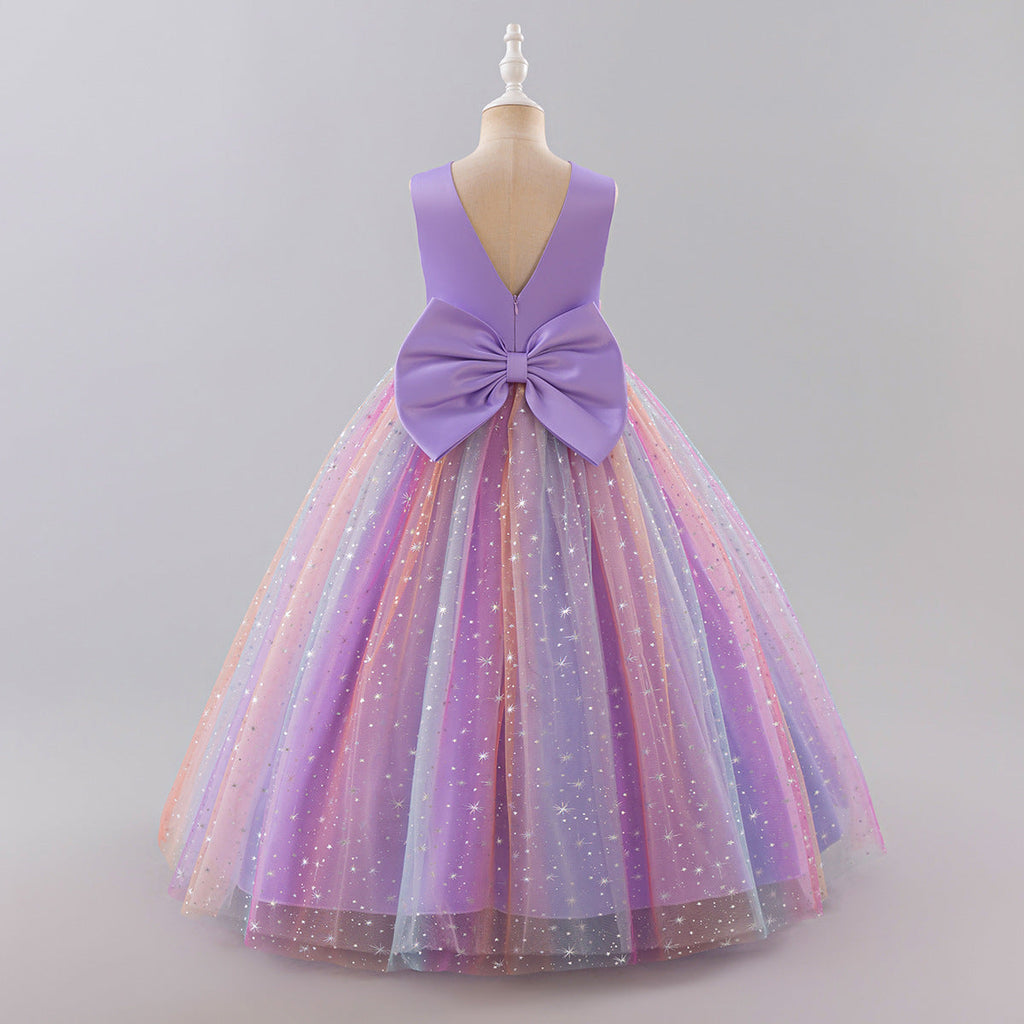Vestido Infantil de Festa Longo Flores