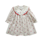 Vestido Infantil Cerejinhas Bordadinho