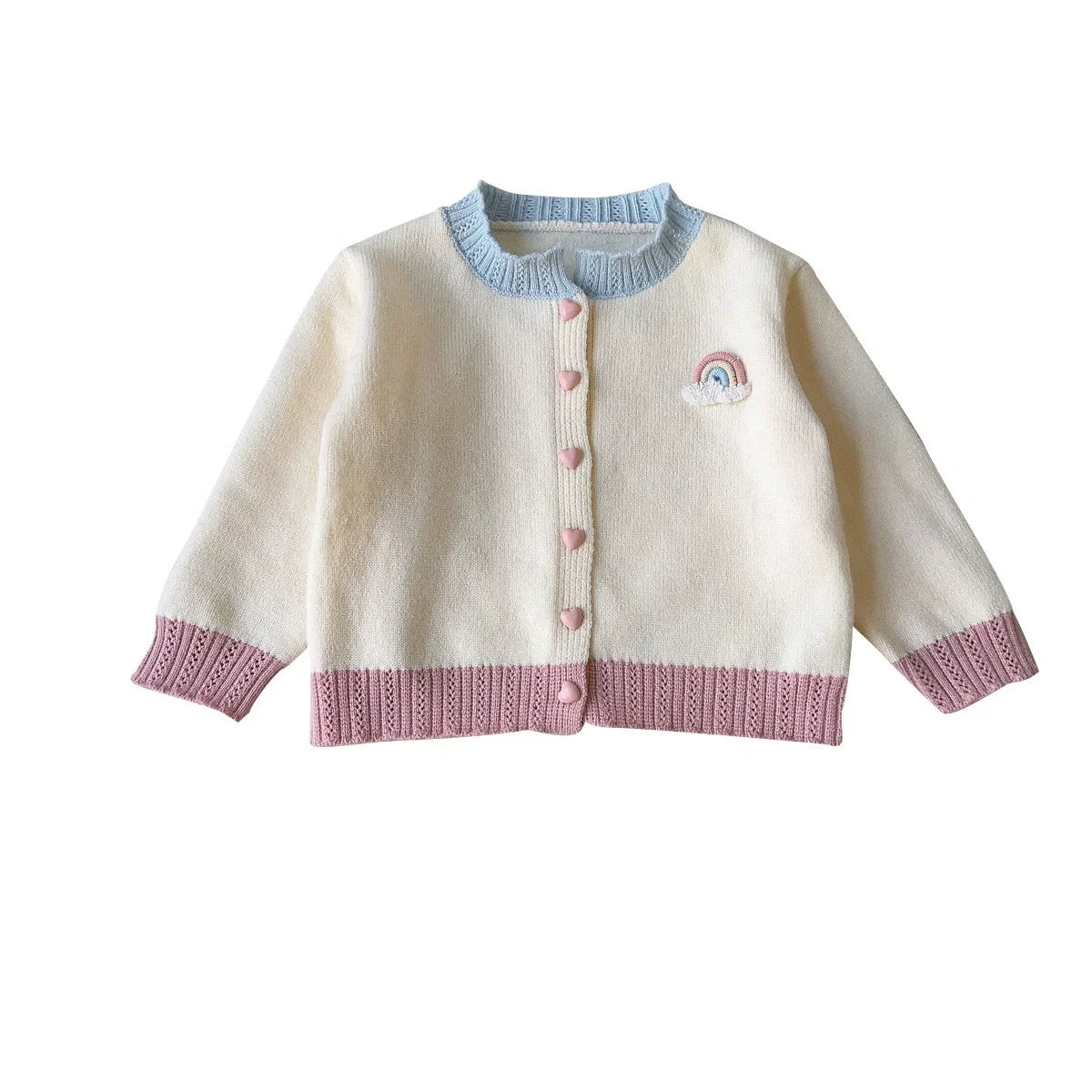Cardigan Infantil de Tricô Arco íris