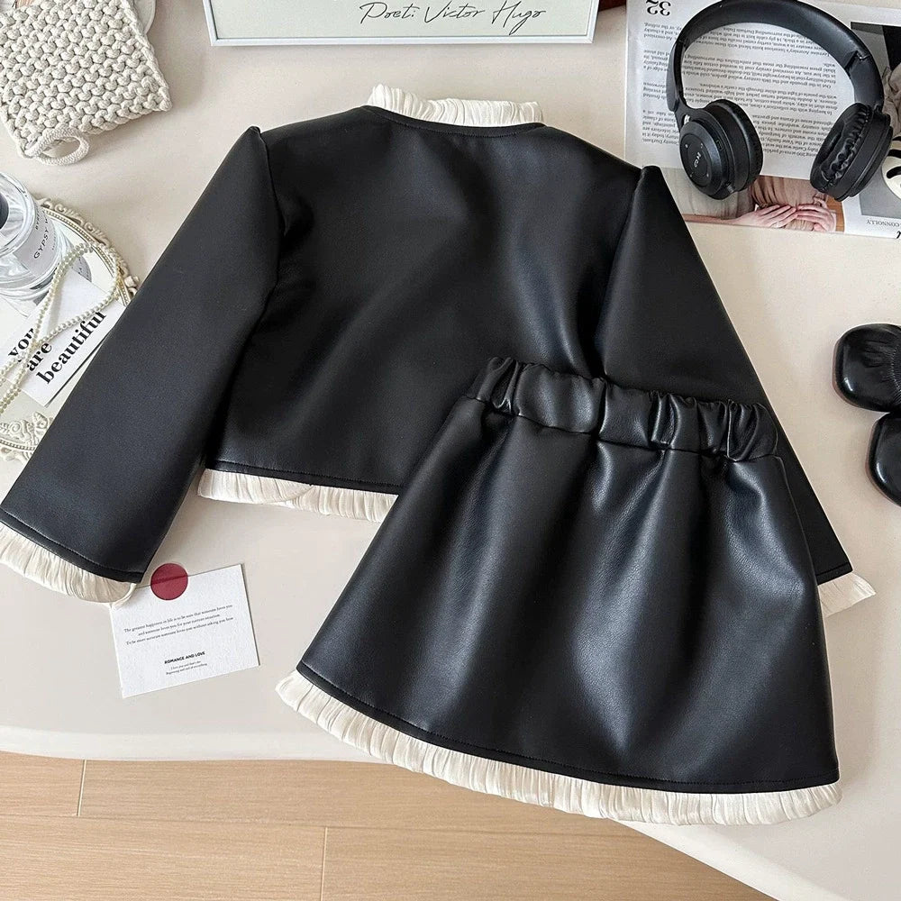 Conjunto Infantil Preto Courino