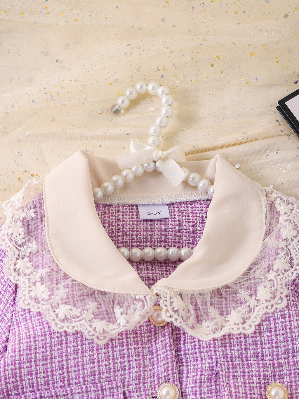 Conjunto Infantil Feminino Pérolas Lacinho