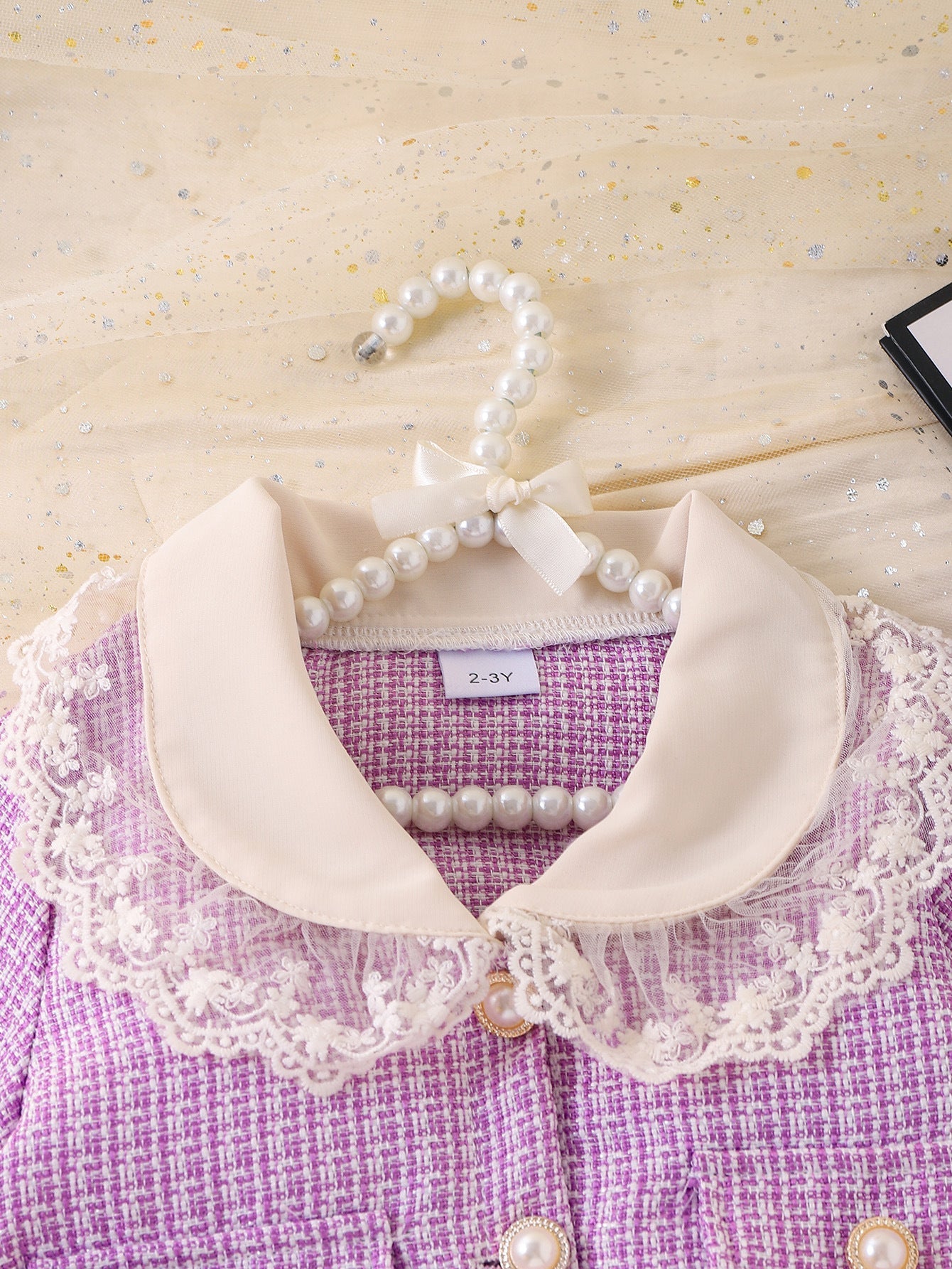 Conjunto Infantil Feminino Pérolas Lacinho
