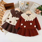 Conjunto de Tricô Feminino Corações Golinha