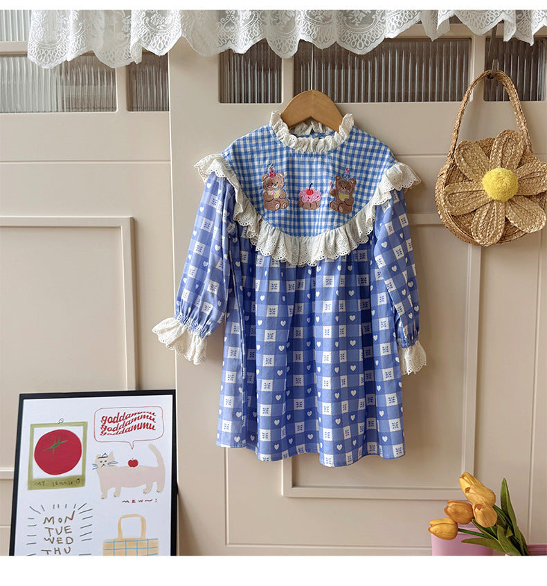 Vestido Infantil Corações Ursinhos