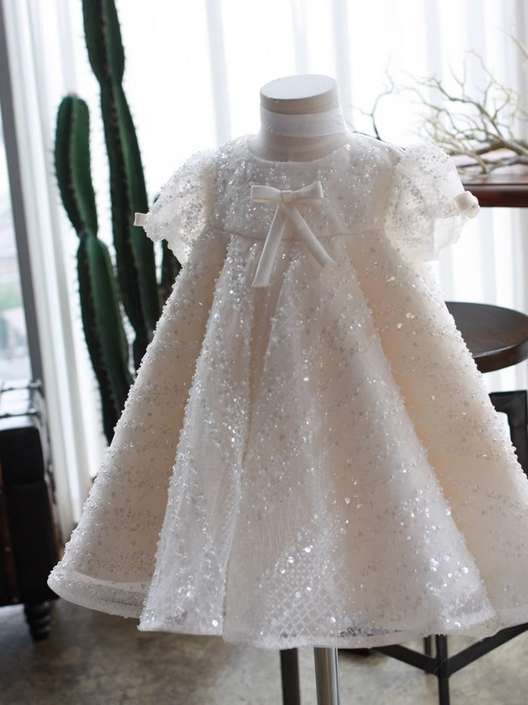 Vestido Infantil Brilhante Lacinho