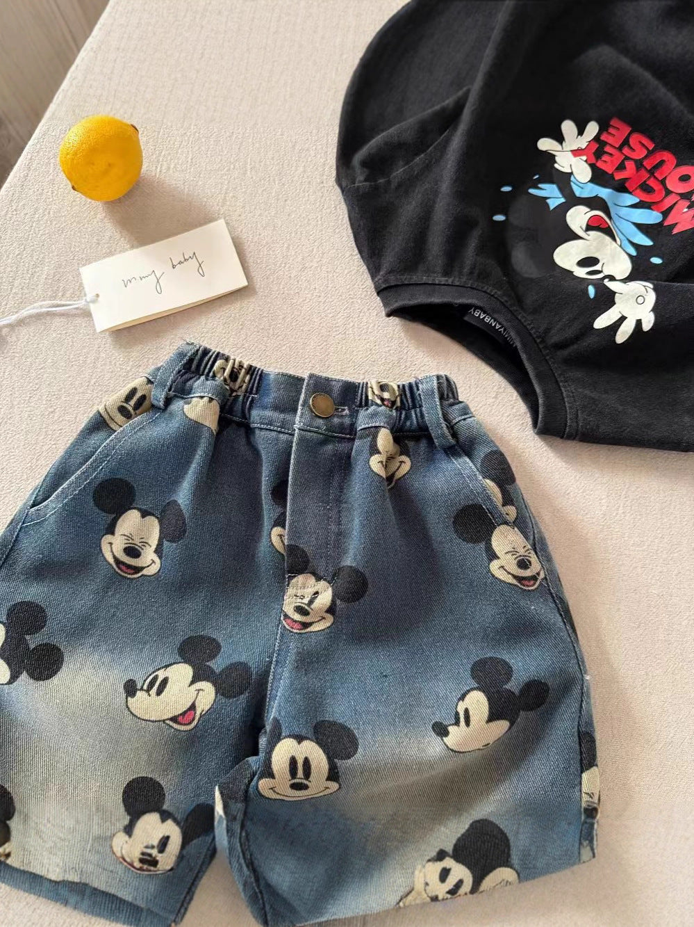 Calça Infantil Jeans Mickey