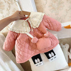 Casaco Infantil Feminino Rosa Bolsinha