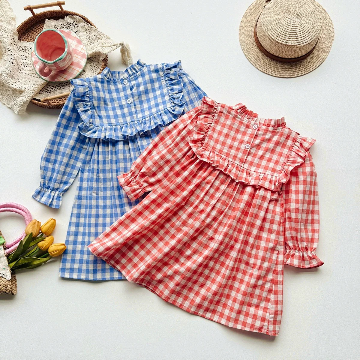 Vestido Infantil Gola Xadrez