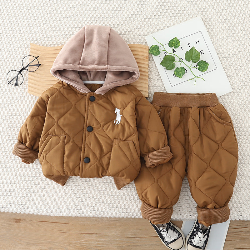 Conjunto Infantil  Inverno Bolsinhos com Capuz