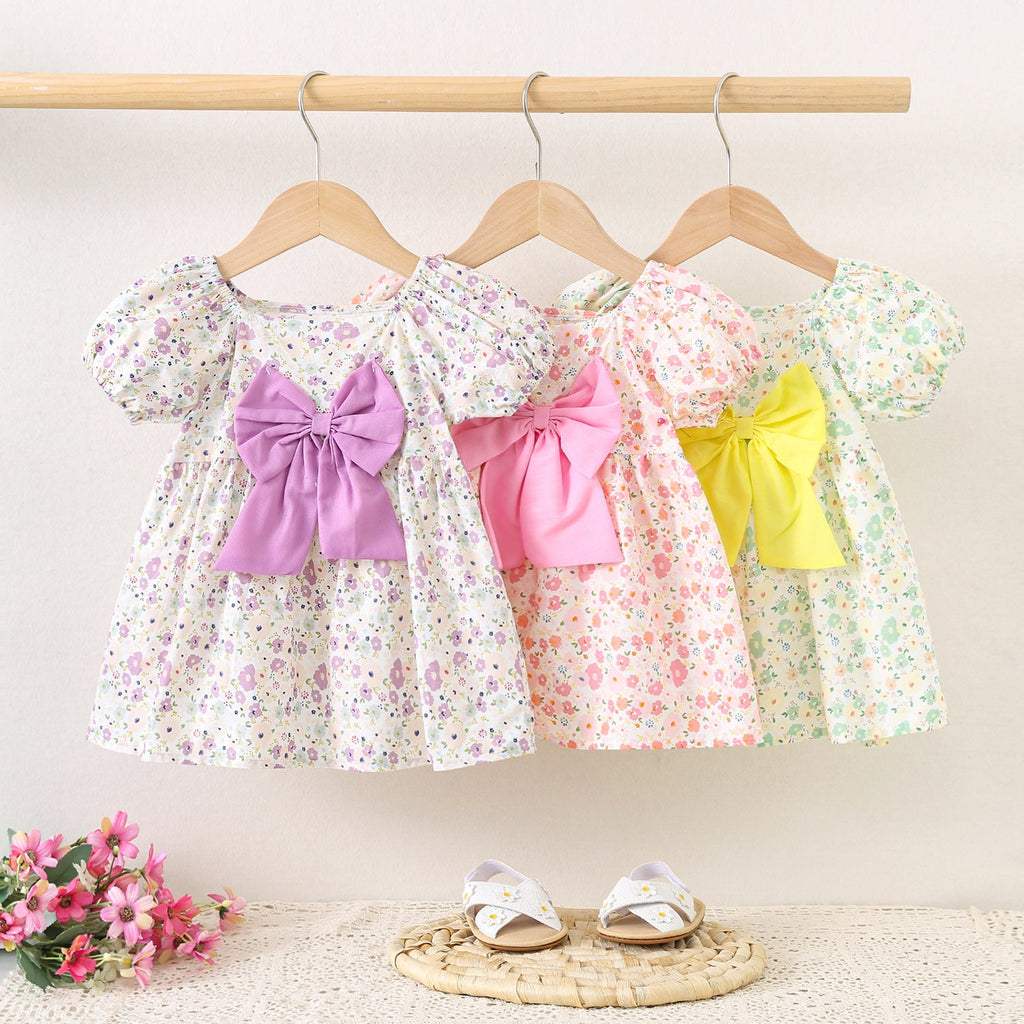 Vestido Infantil Florzinhas e Laço