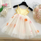 Vestido Infantil Tule com Flores