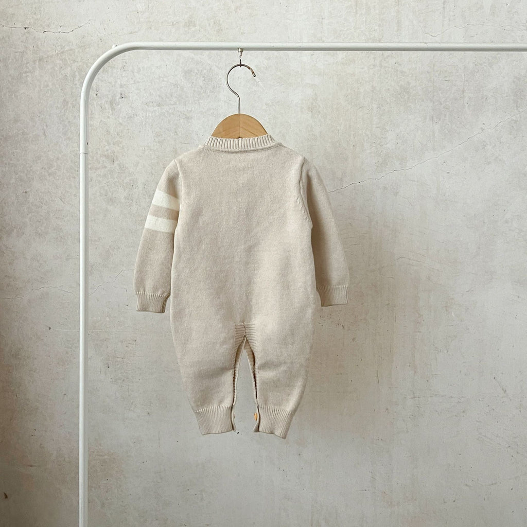 Macacão Infantil de Tricô Urso