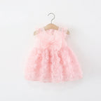 Vestido Infantil de Festa Flores Lacinho
