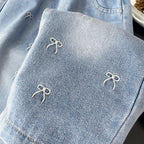 Calça Infantil Jeans Lacinhos