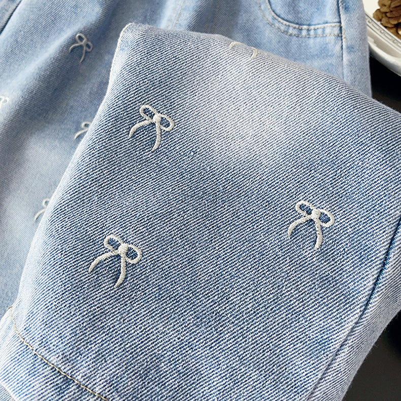 Calça Infantil Jeans Lacinhos