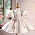 Vestido Infantil de Festa Flores Bufante