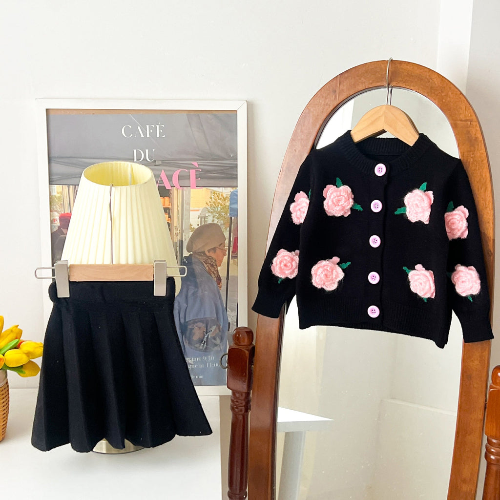 Conjunto Infantil Tricô Mussi Inverno Flores