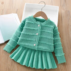 Conjunto Infantil Feminino Inverno Botões e Plíssadinha