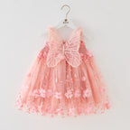 Vestido de Tule Com Flores e Asinha