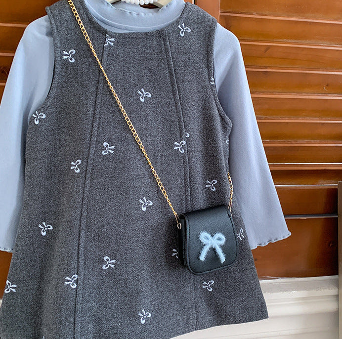 Conjunto de Inverno Azul Lacinhos