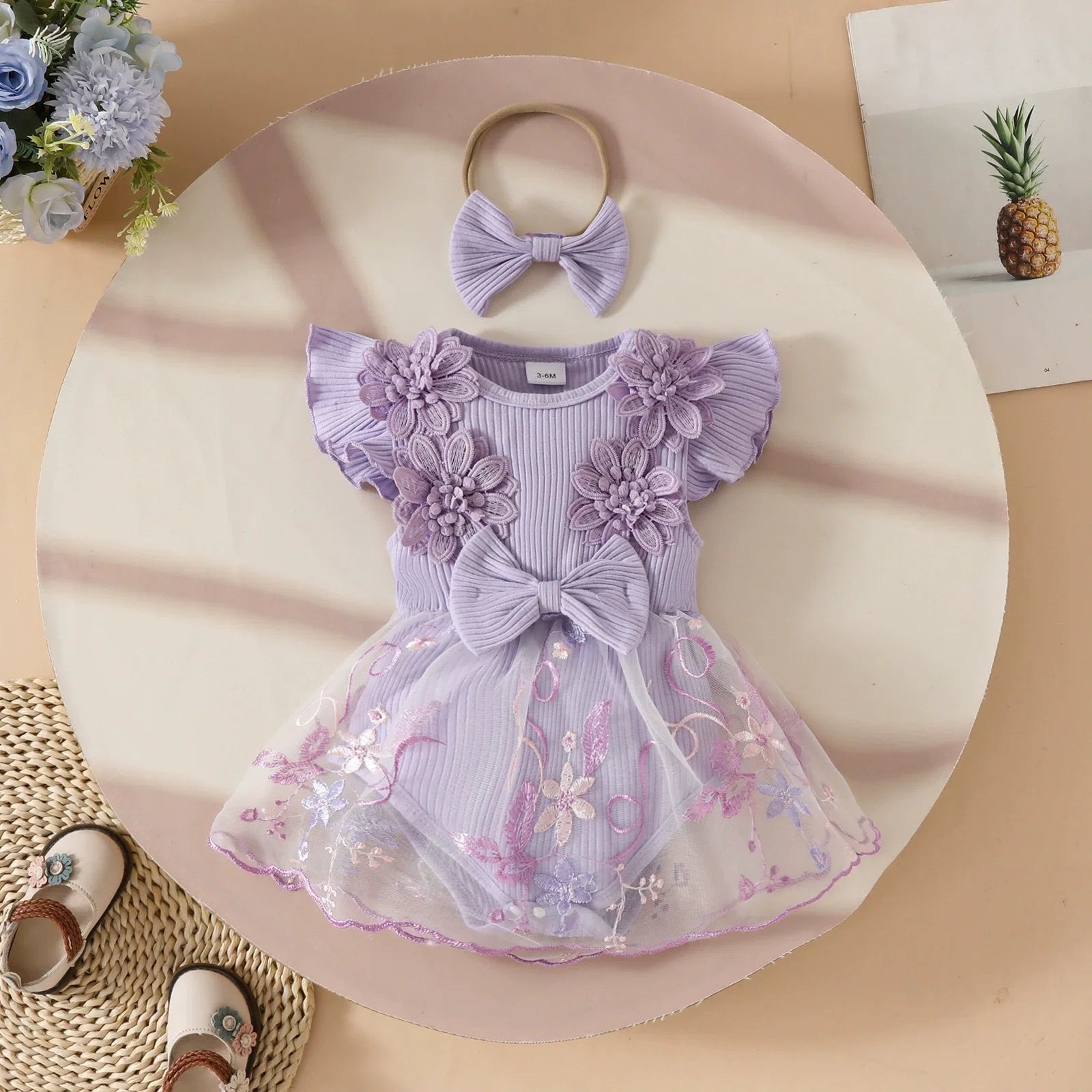 Body Infantil Feminino Floral Lacinho