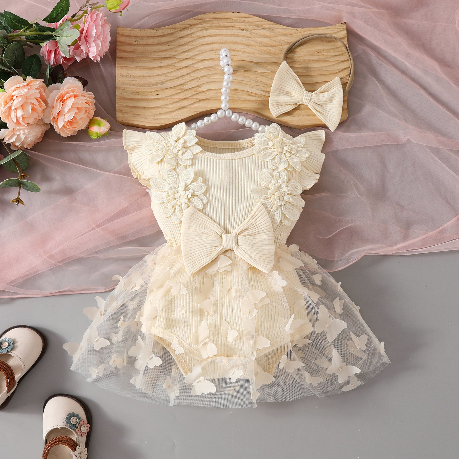 Body Infantil Feminino Floral Lacinho