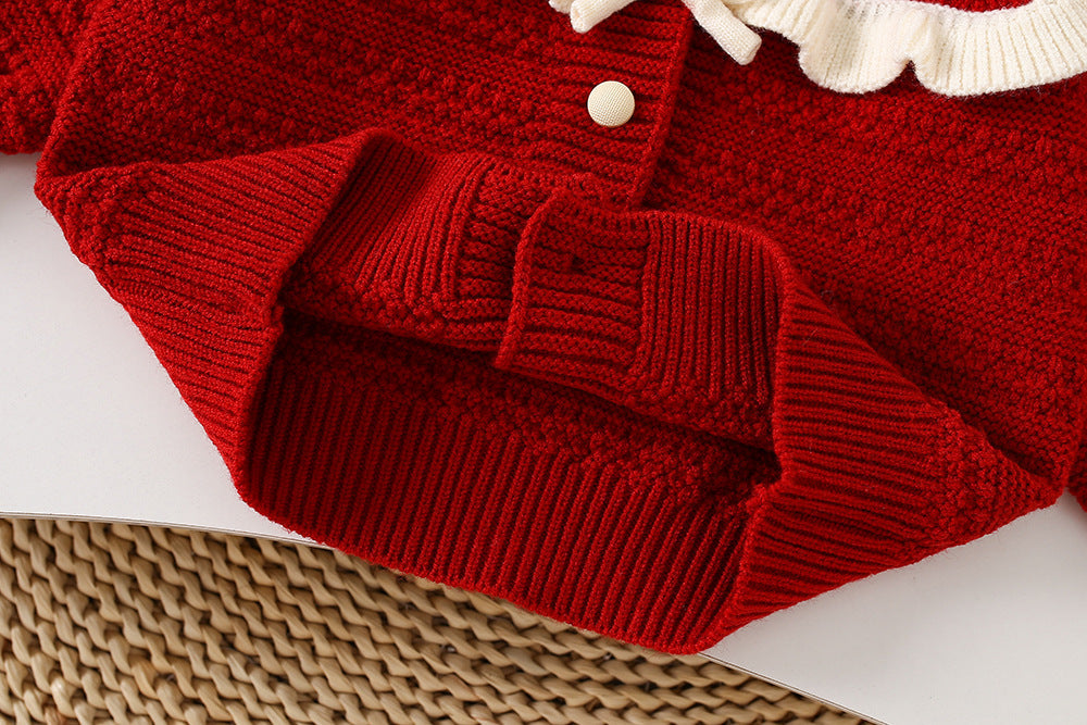 Conjunto Infantil Feminino de Tricô Inverno