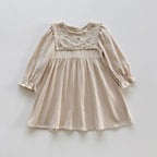 Vestido Infantil Com Gola Flores