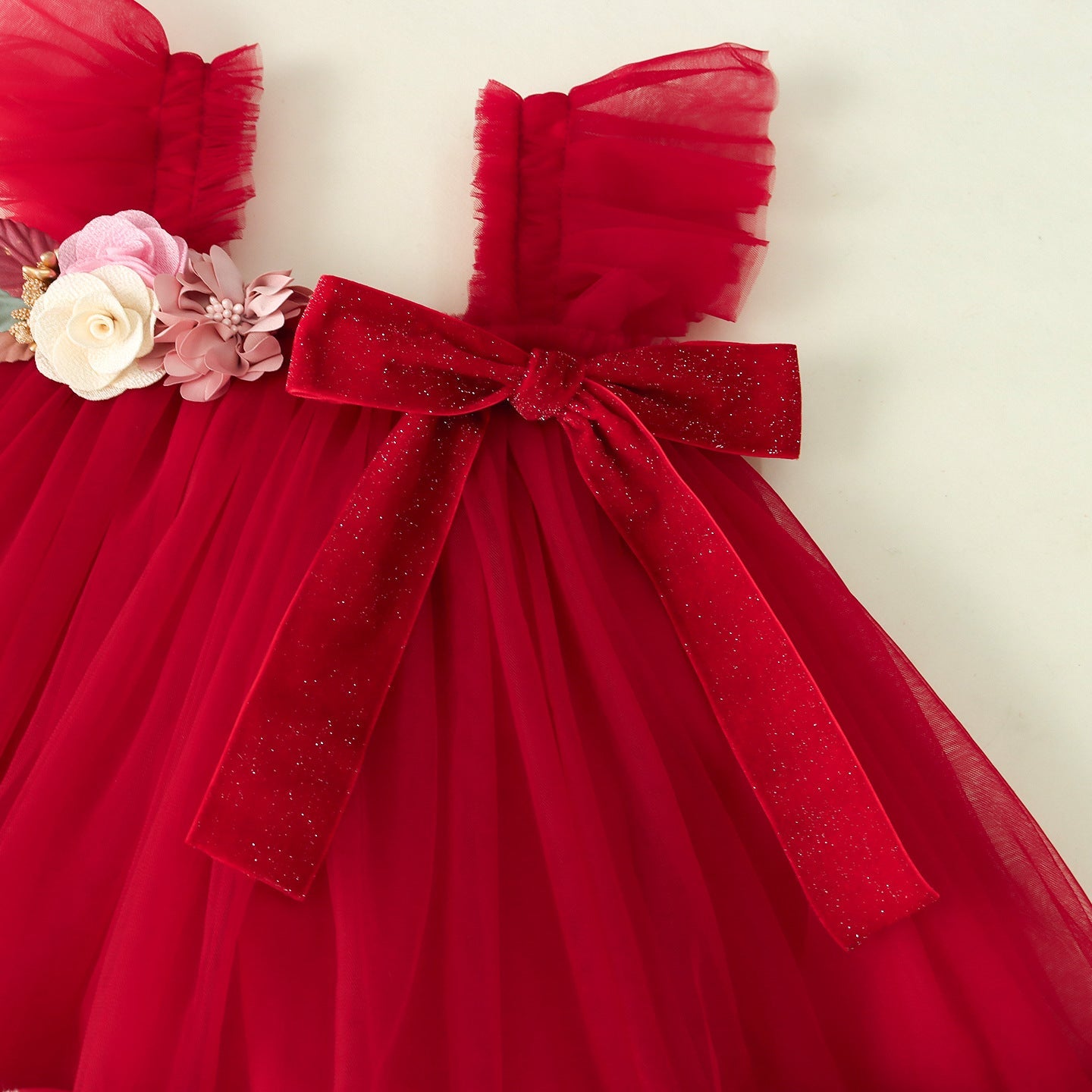 Vestido Infantil de Tule Natal