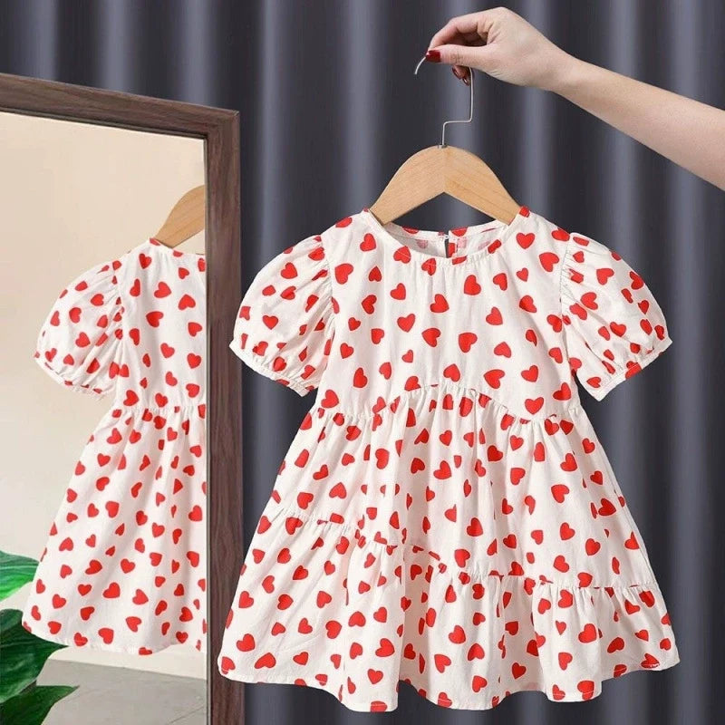 Vestido Infantil Corações
