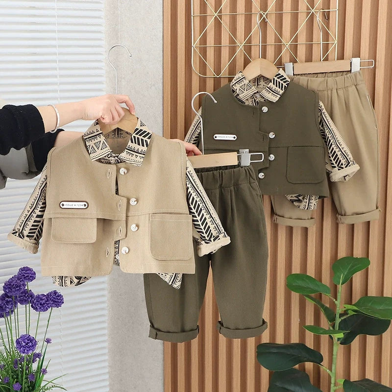 Conjunto Infantil Masculino 3 Peças Colete