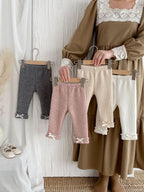 Calça Infantil Feminina Forrada Lacinhos