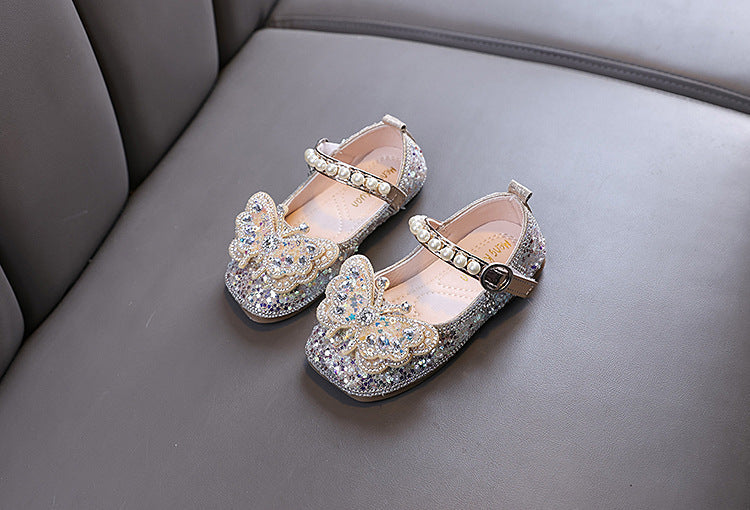 Sapato Infantil Feminino Strass Borboleta