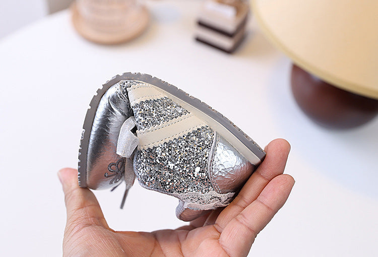 Tênis Infantil Feminino Strass Lacinhos