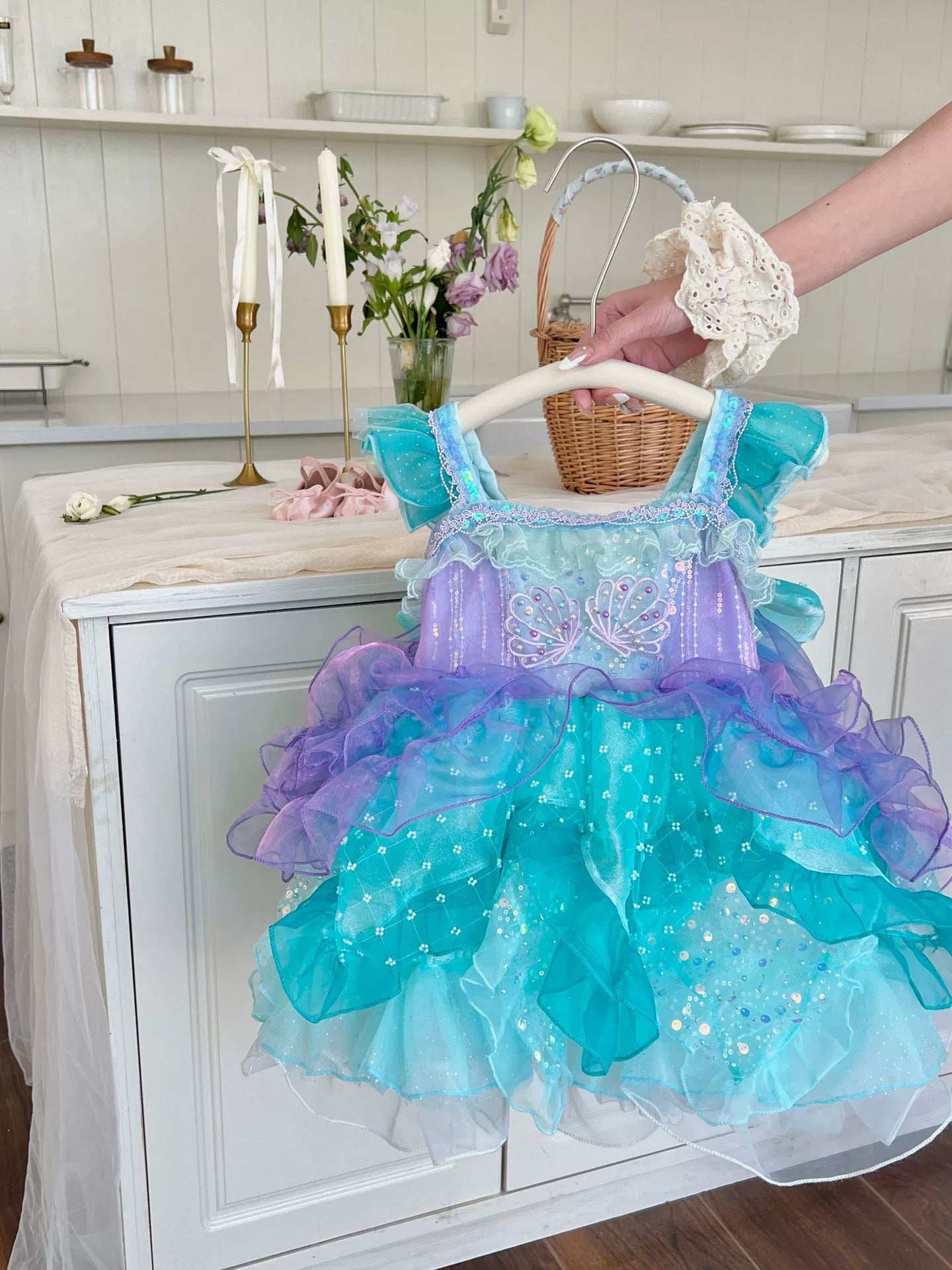 Vestido Infantil com Laço Sereia