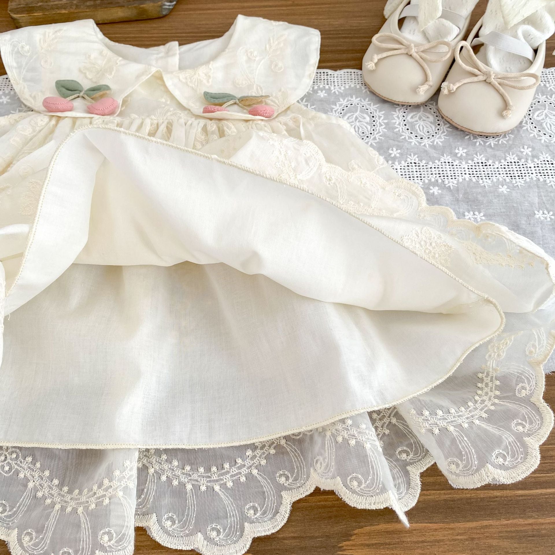 Vestido Infantil Verão Cerejinhas