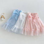 Vestido Infantil Tule Brilhante Lacinho