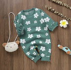 Macacão Infantil Tricô Florzinhas
